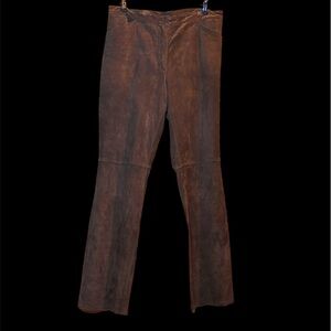 Brown Suede flare boot cut Pants size 12